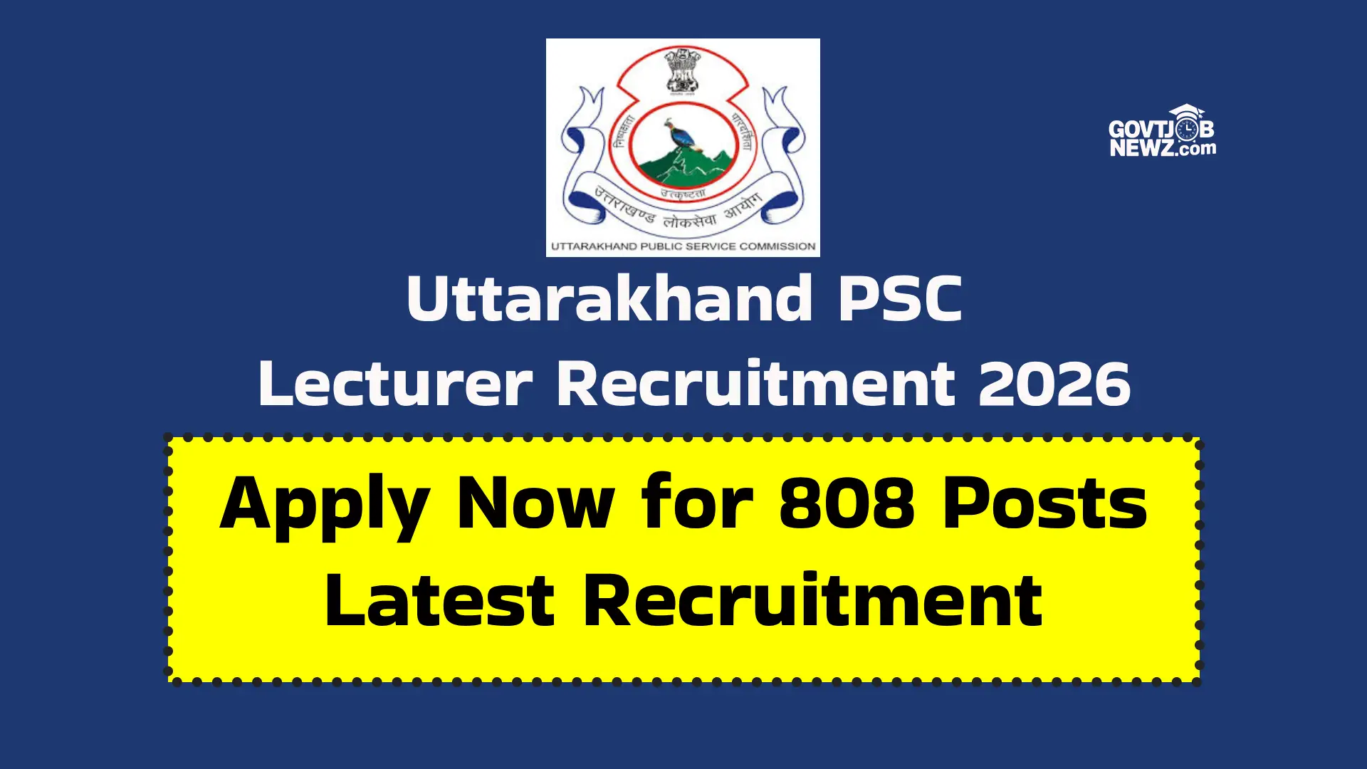 UKPSC Lecturer Recruitment 2026