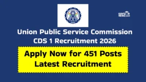 UPSC CDS 1 Recruitment 2026 Apply Online 451 Posts