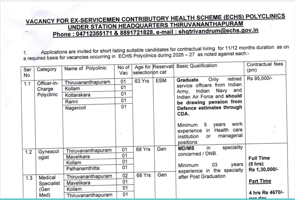 ECHS DEO Recruitment 2026