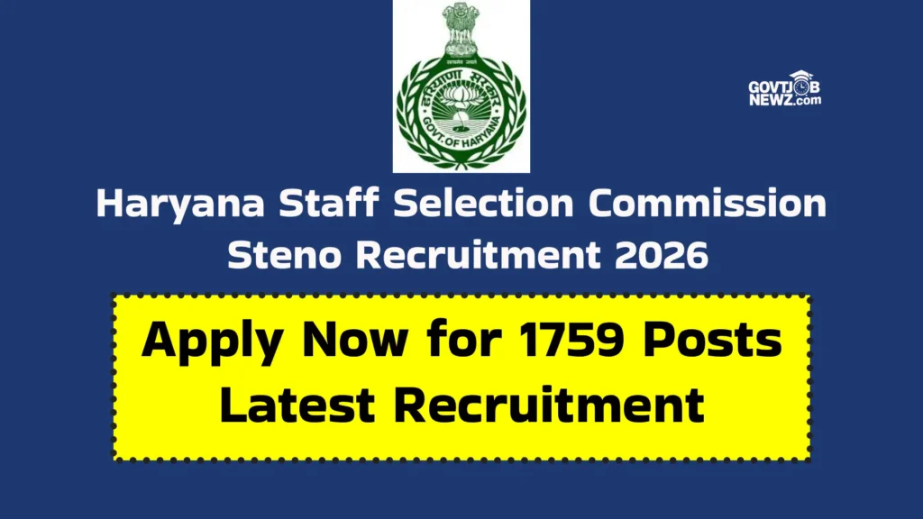 HSSC Steno Recruitment 2026