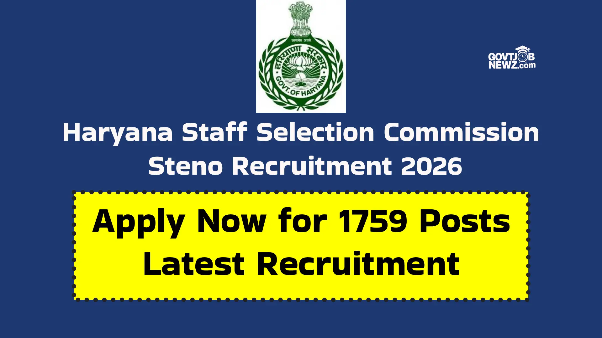 HSSC Steno Recruitment 2026