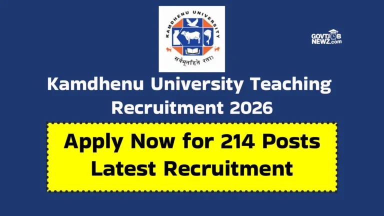 Kamdhenu University Teaching Recruitment 2026