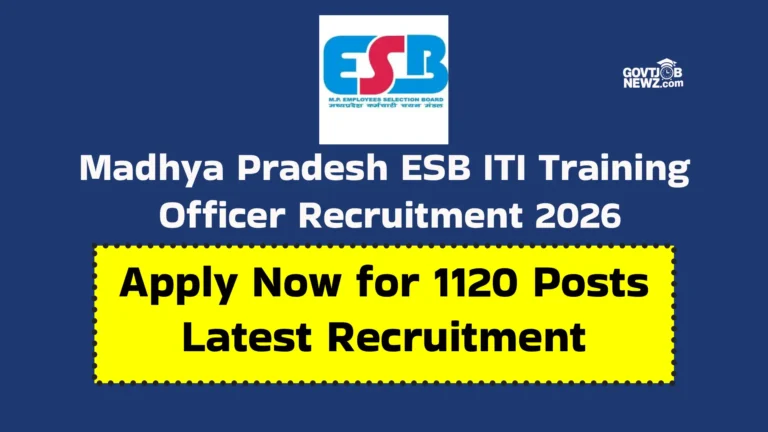 MPESB ITI Training Officer Recruitment 2026