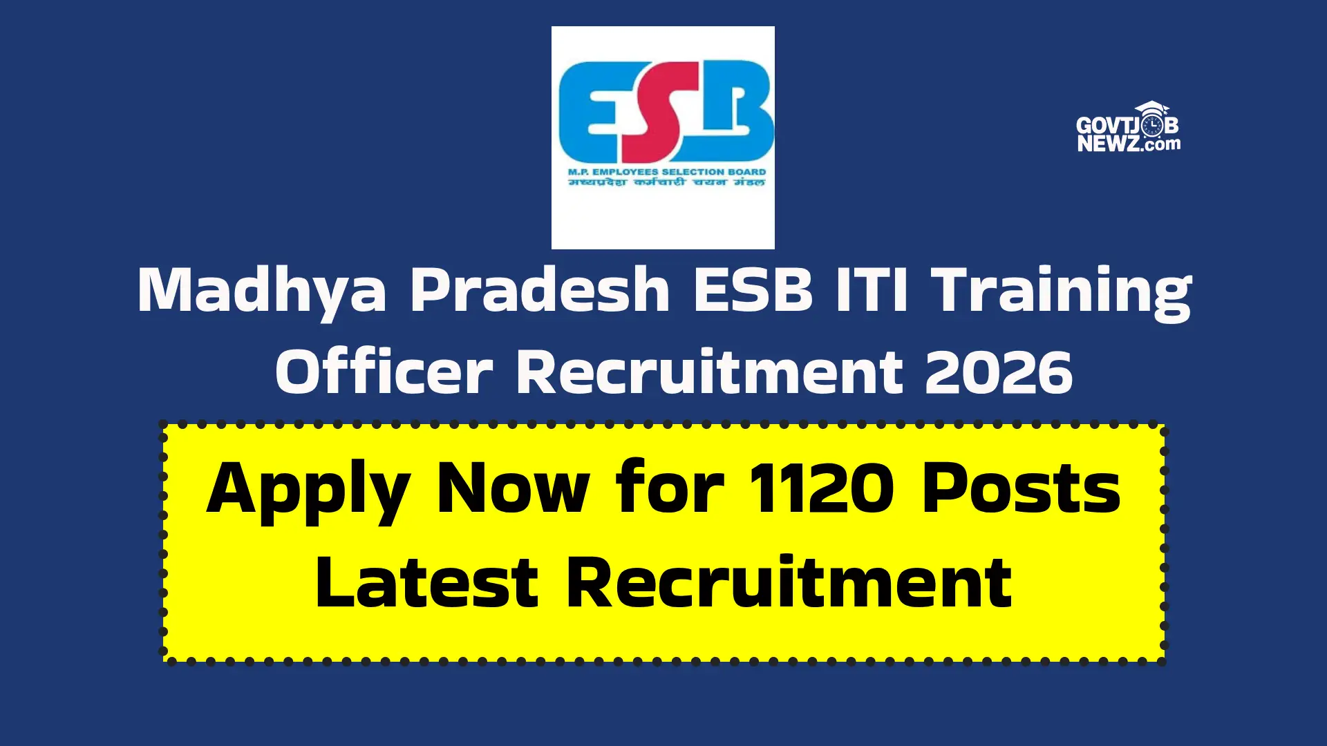 MPESB ITI Training Officer Recruitment 2026